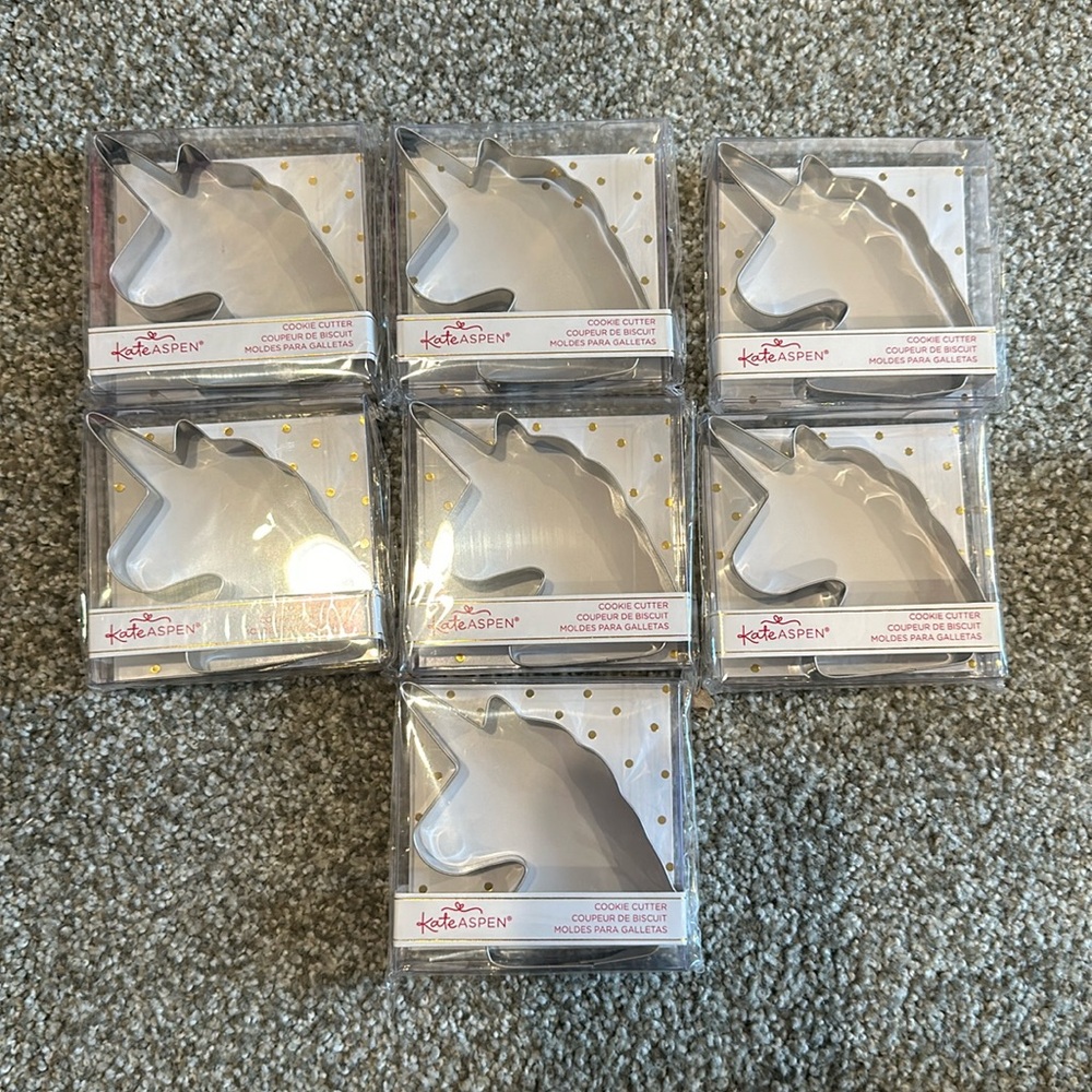 Lot of 7 Unicorn Cookie Cutters